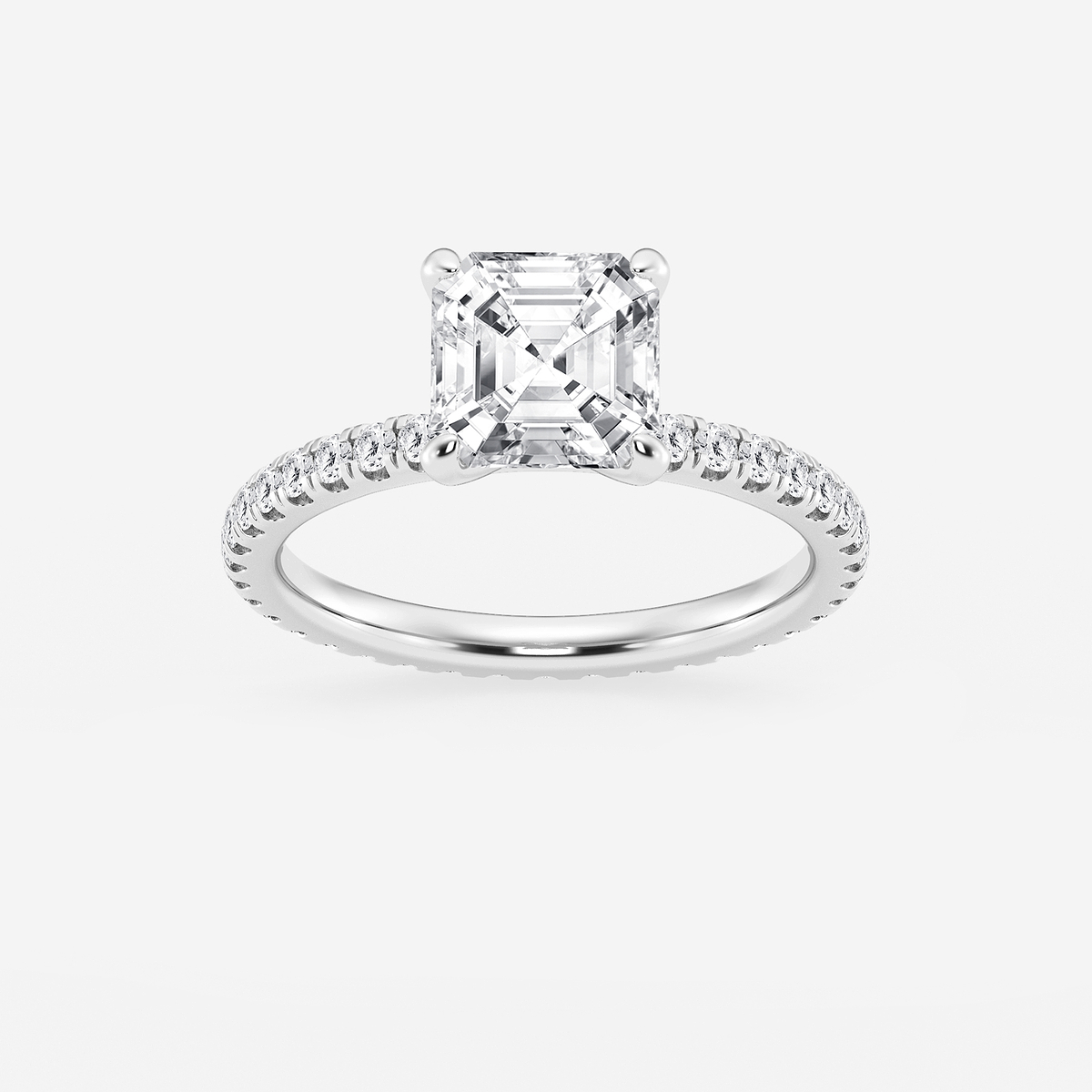2 1/2 ctw Asscher Lab Grown Diamond Eternity Engagement Ring